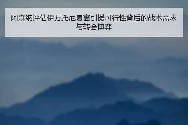 阿森纳评估伊万托尼夏窗引援可行性背后的战术需求与转会博弈